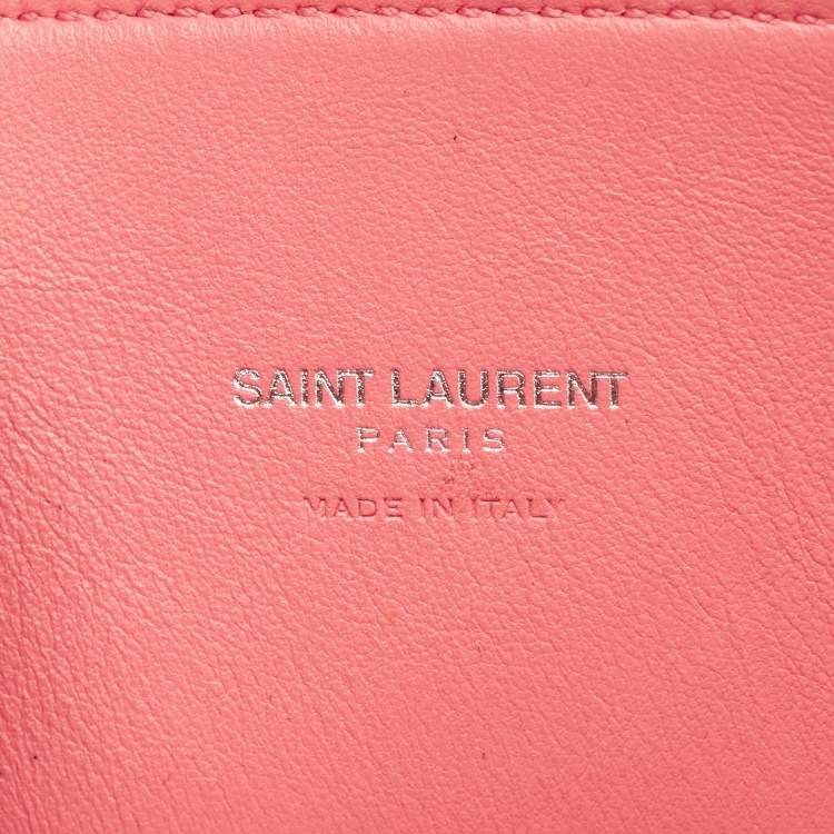 Pre Owned Saint Laurent Dark Pink Leather Nano Classic Sac De Jour Tote