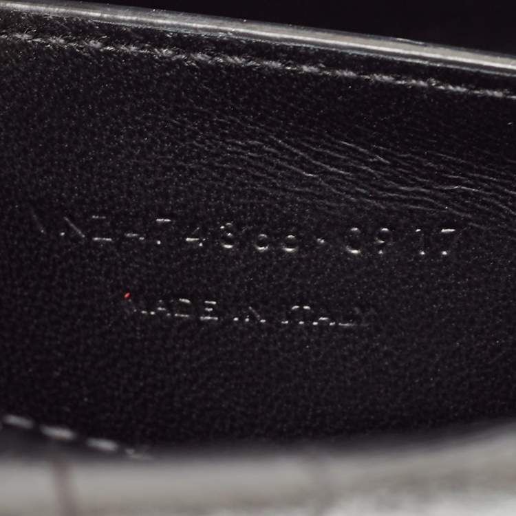 Pre Owned Saint Laurent Black Croc Embossed Leather Small Kate Tassel Shoulder Bag