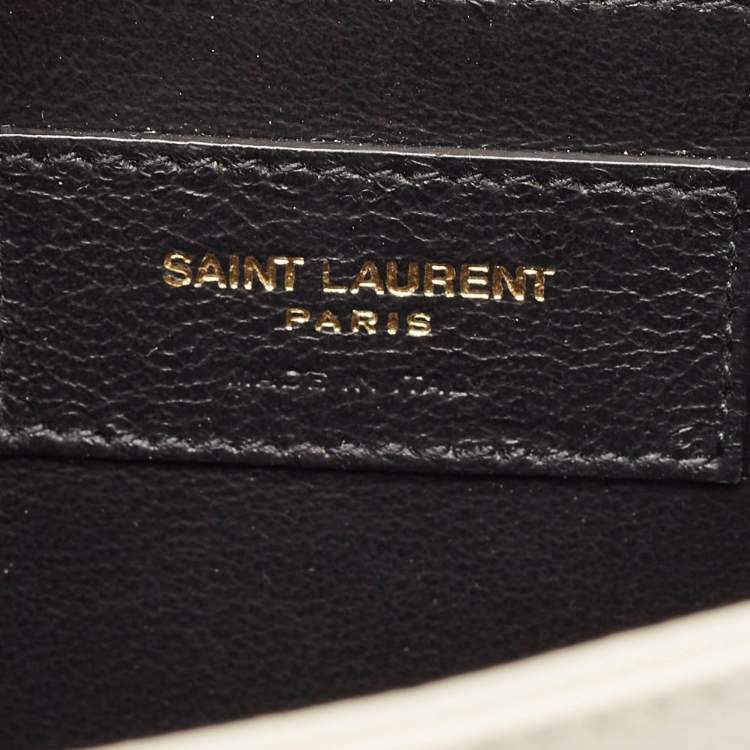 Pre Owned Saint Laurent Off White Leather Small Kate Shoulder Bag