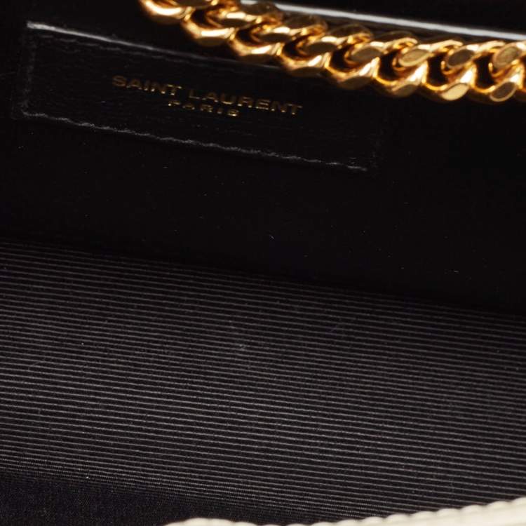 Pre Owned Saint Laurent Off White Leather Small Kate Shoulder Bag