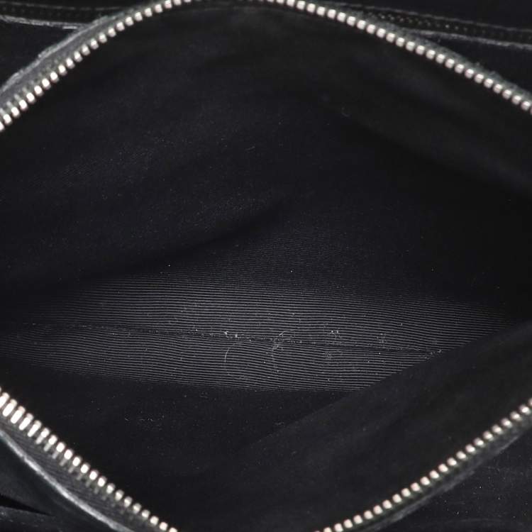 Pre Owned Saint Laurent Black Croc Embossed Leather Small Classic Sac De Jour Tote