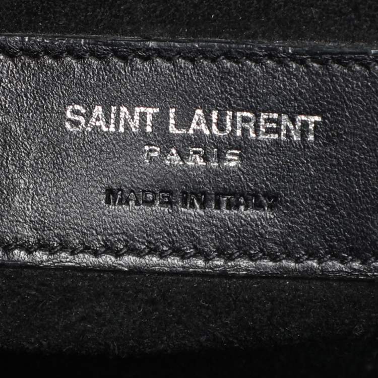 Pre Owned Saint Laurent Black Croc Embossed Leather Small Classic Sac De Jour Tote