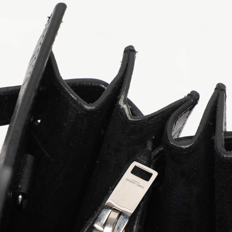 Pre Owned Saint Laurent Black Croc Embossed Leather Small Classic Sac De Jour Tote
