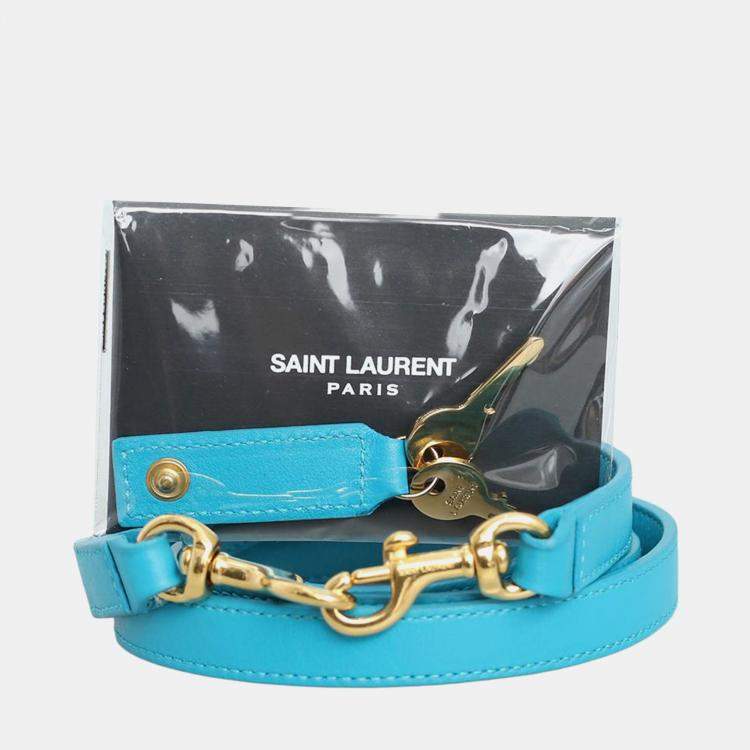 Pre Owned Saint Laurent Aqua Blue Leather Small Sac De Jour Bag
