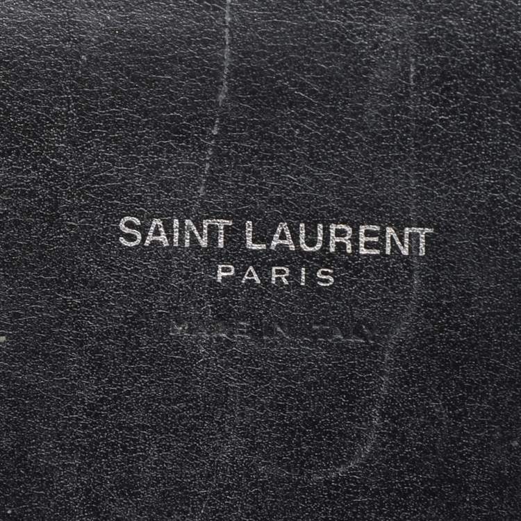 Pre Owned Saint Laurent Black Croc Embossed Leather Nano Classic Sac De Jour Tote
