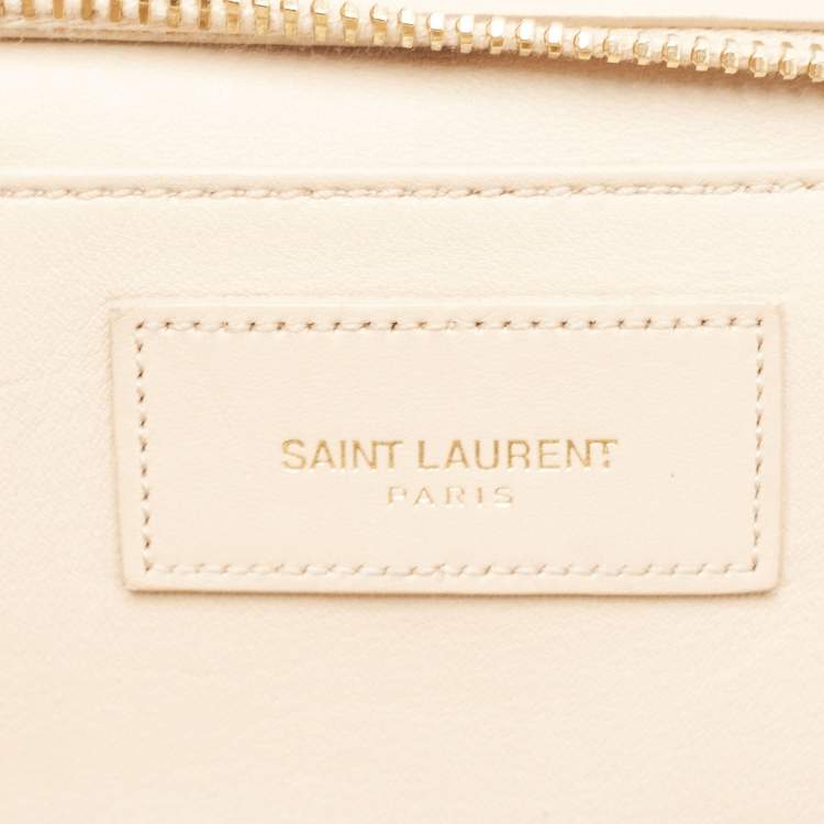 Pre Owned Saint Laurent Beige Leather Small Cabas Chyc Tote