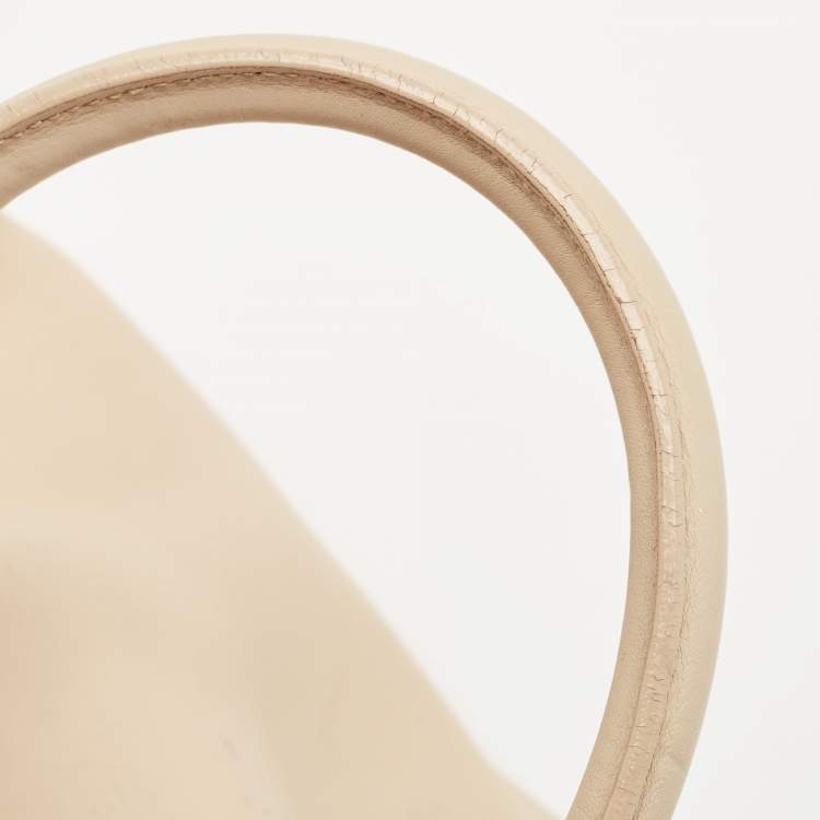 Pre Owned Saint Laurent Beige Leather Small Cabas Chyc Tote