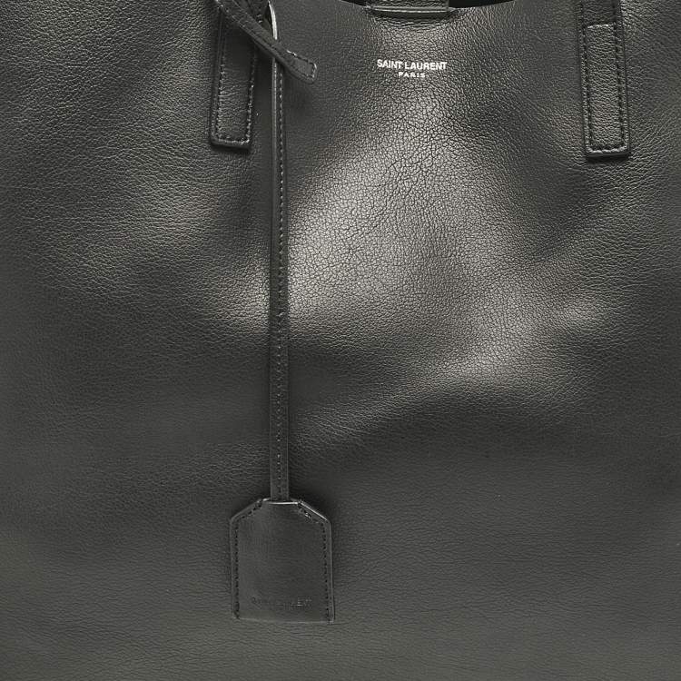 Pre Owned Saint Laurent Black Leather Fringe Large Shopper Tote