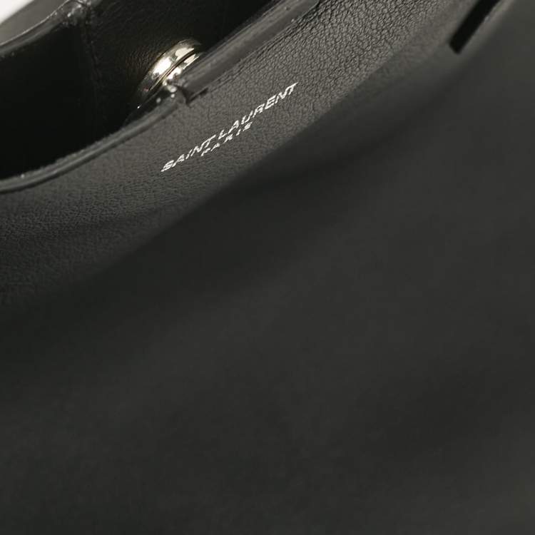 Pre Owned Saint Laurent Black Leather Fringe Large Shopper Tote