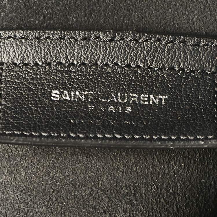 Pre Owned Saint Laurent Black Leather Fringe Large Shopper Tote