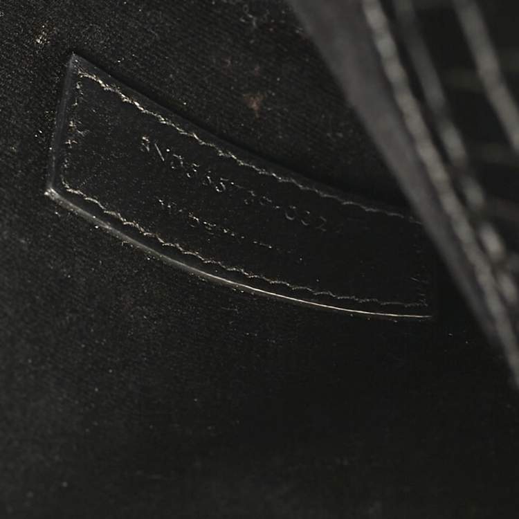 مملوكة مسبقًا Saint Laurent Black Croc Embossed Leather Uptown Clutch