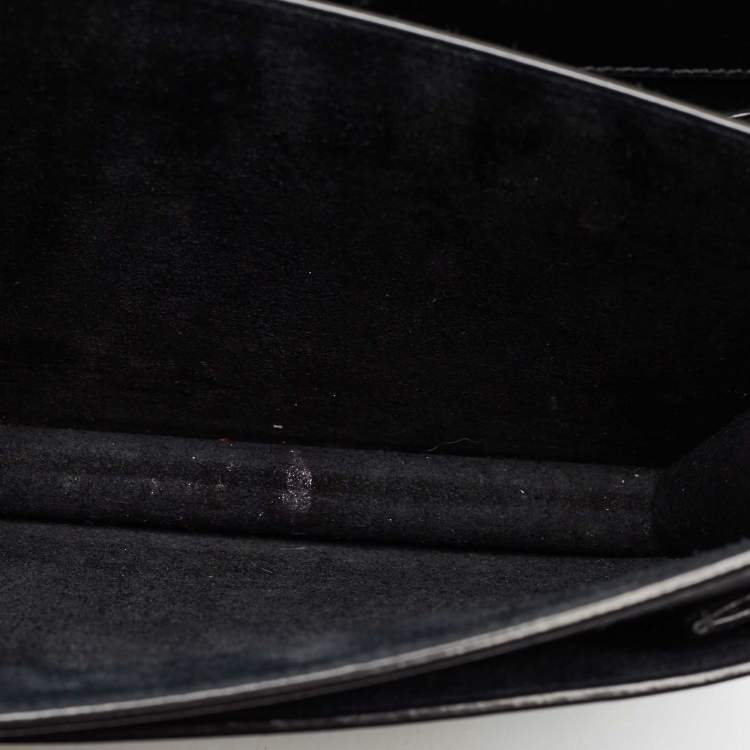 Pre Owned Saint Laurent Black Leather Medium Sunset Chain Shoulder Bag