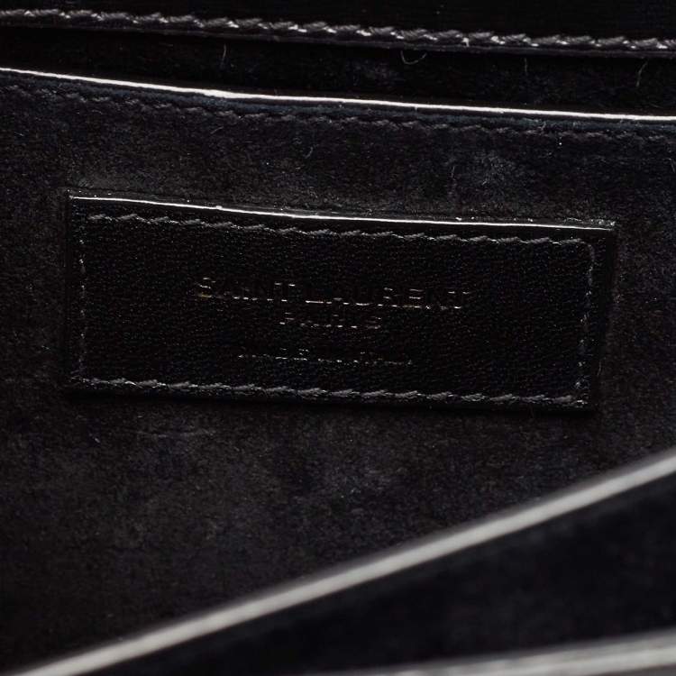 Pre Owned Saint Laurent Black Leather Medium Sunset Chain Shoulder Bag