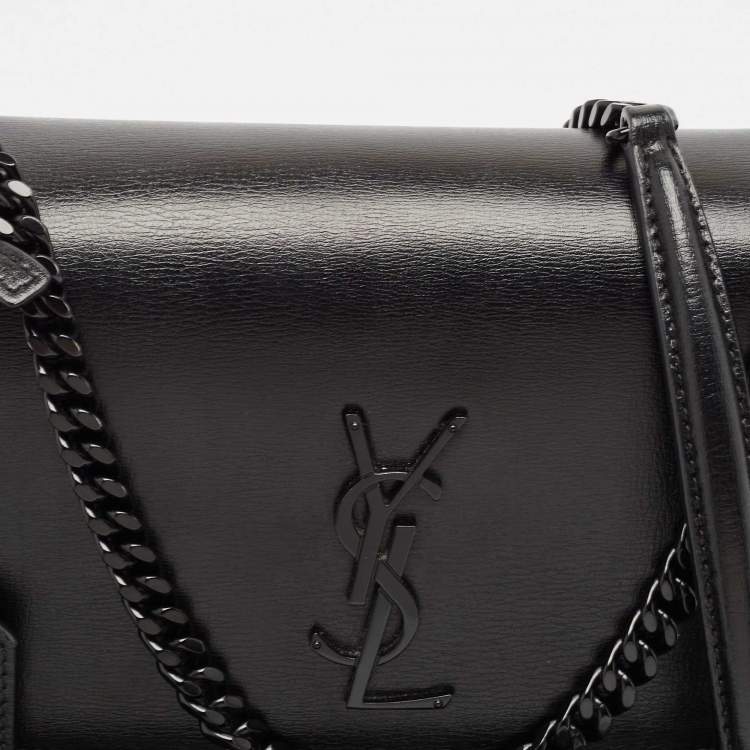 Pre Owned Saint Laurent Black Leather Medium Sunset Chain Shoulder Bag