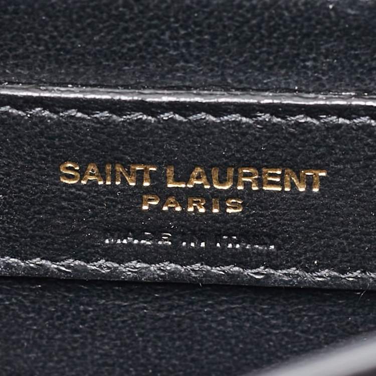 Pre Owned Saint Laurent Black Leather Medium Sunset Flap Shoulder Bag