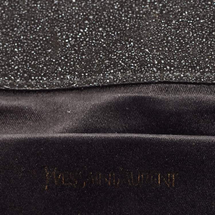 Pre Owned Saint Laurent Textured Suede Y Line Clutch