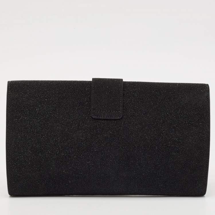 Pre Owned Saint Laurent Textured Suede Y Line Clutch
