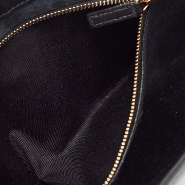 Pre Owned Saint Laurent Black Leather LE 5 À 7 Shoulder Bag