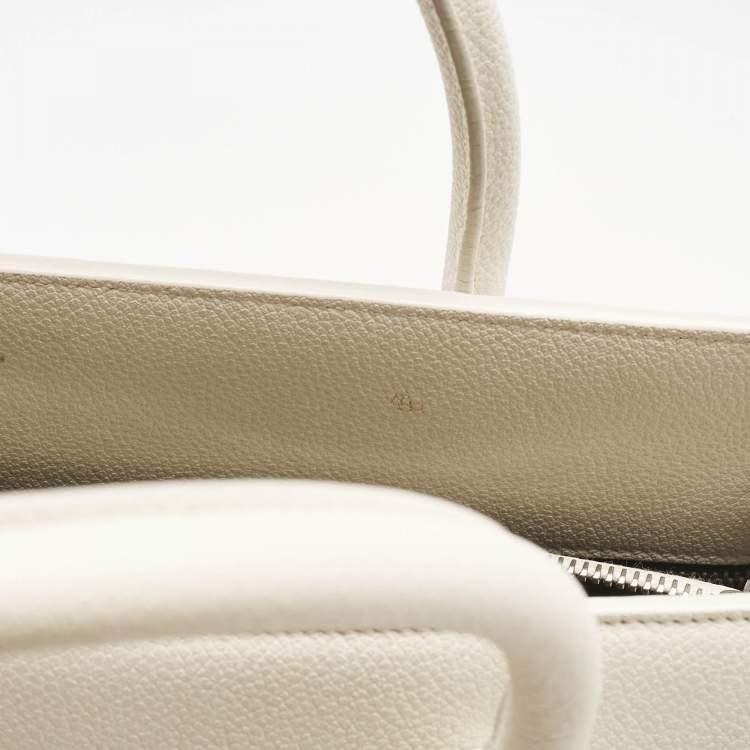 Pre Owned Saint Laurent Off White Leather Small Classic Sac De Jour Tote
