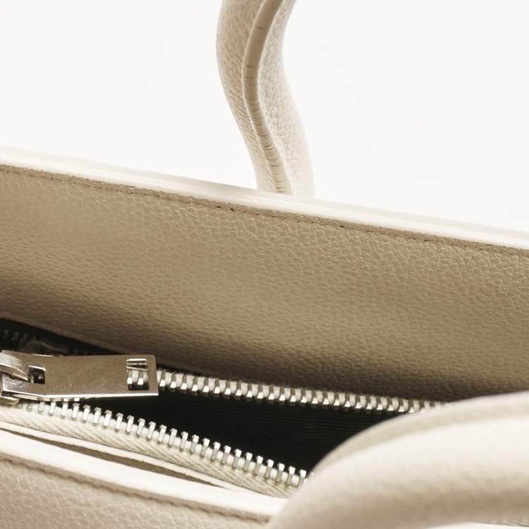 Pre Owned Saint Laurent Off White Leather Small Classic Sac De Jour Tote