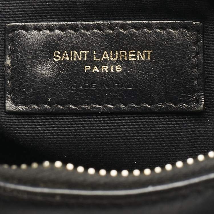 Pre Owned Saint Laurent Black Matelassé Leather Lou Camera Crossbody Bag