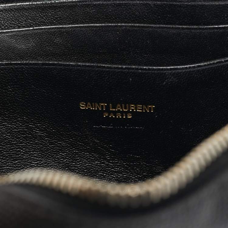 Pre Owned Saint Laurent Black Matelassé Leather Mini Lou Camera Bag