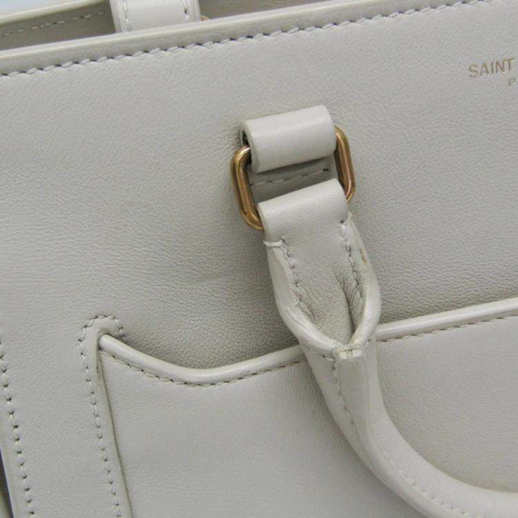 Pre Owned Saint Laurent Paris White Leather Small Eastside Handbag