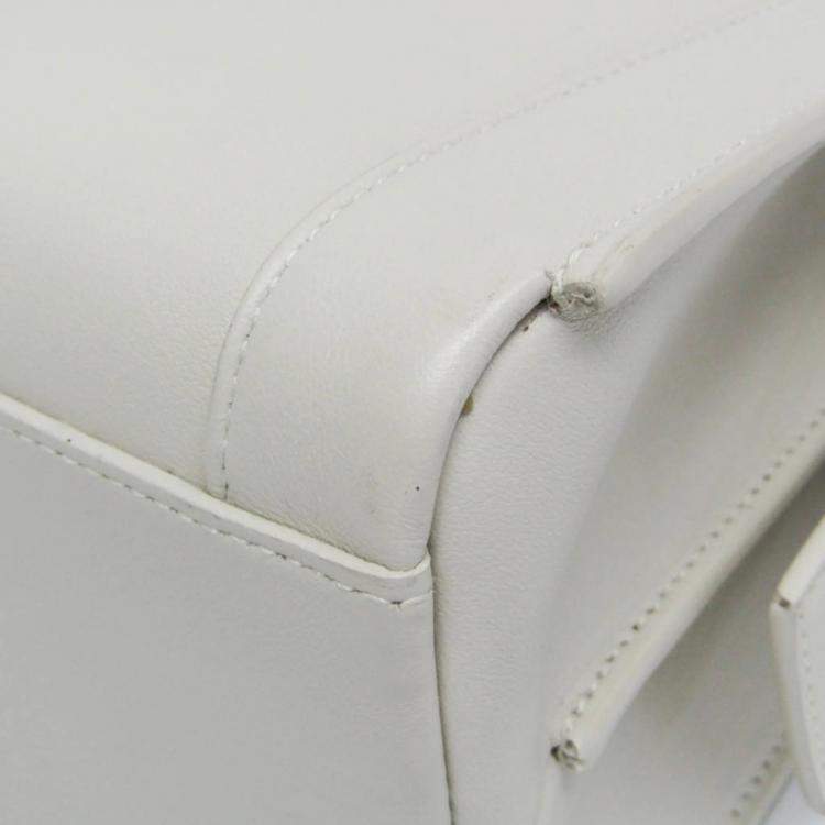 Pre Owned Saint Laurent Paris White Leather Small Eastside Handbag