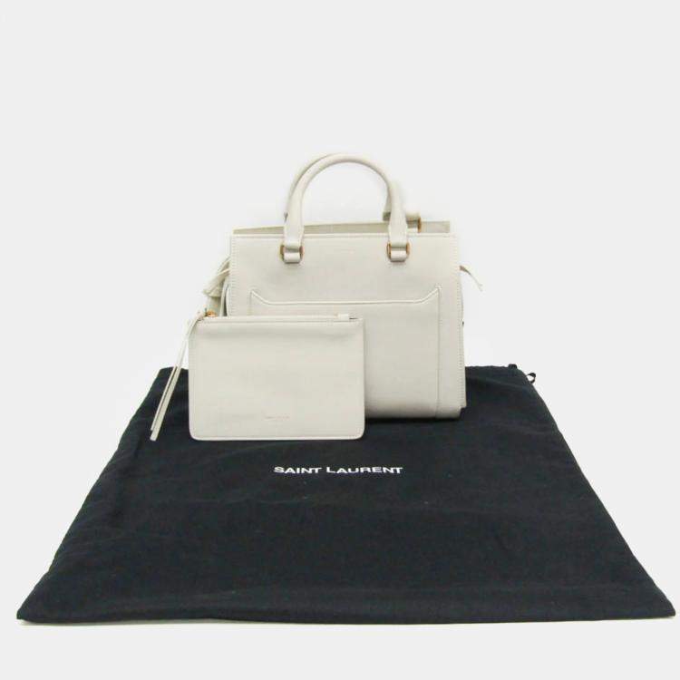 Pre Owned Saint Laurent Paris White Leather Small Eastside Handbag