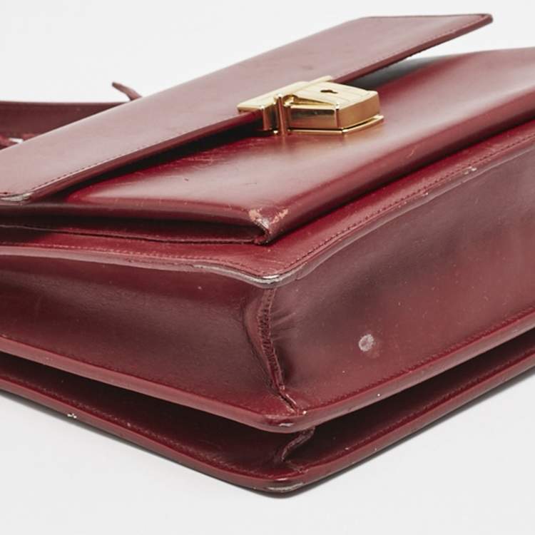 Pre Owned Saint Laurent Red Leather High School Top Handle Bag
