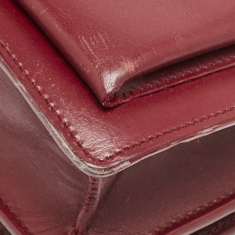 Pre Owned Saint Laurent Red Leather High School Top Handle Bag