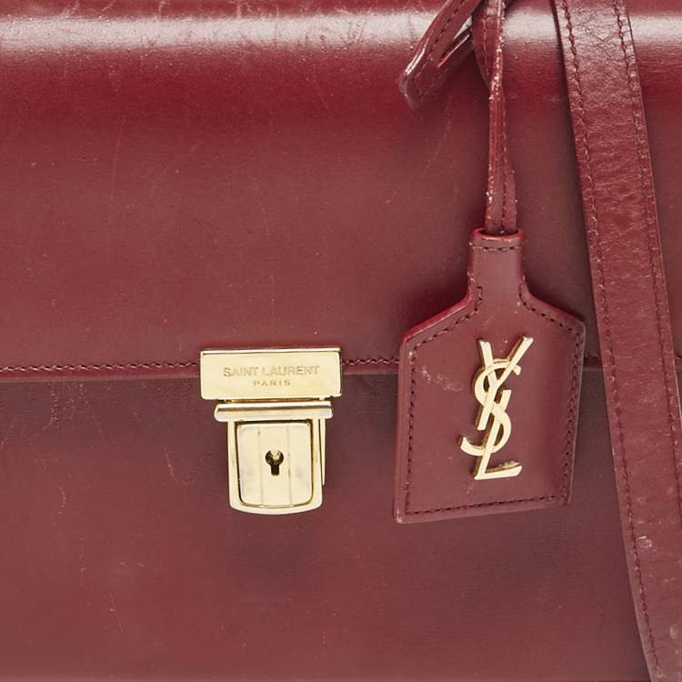 Pre Owned Saint Laurent Red Leather High School Top Handle Bag