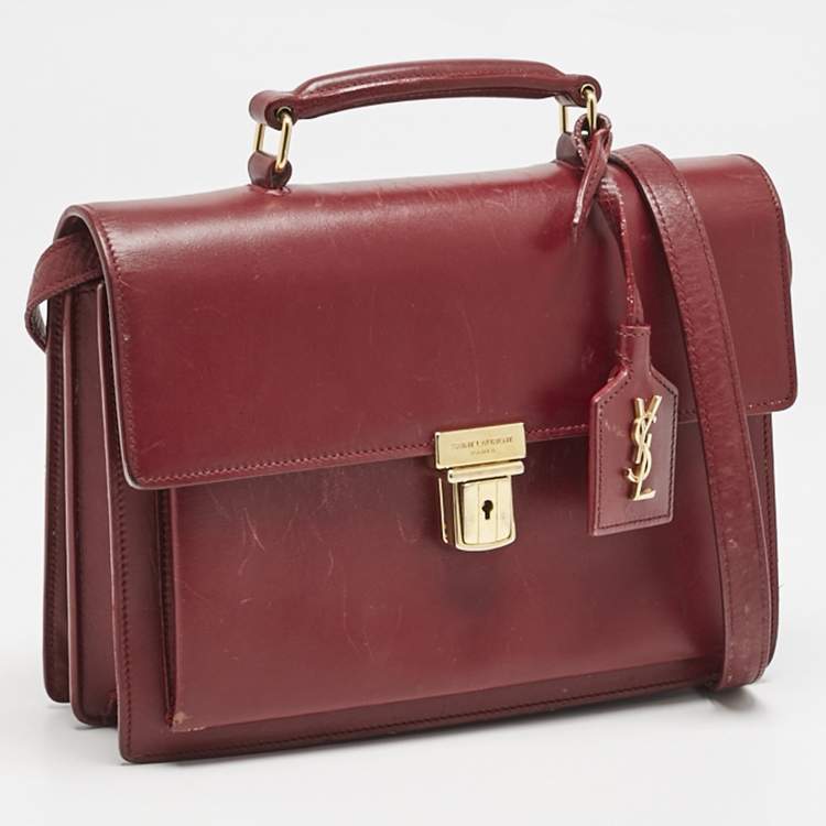 Pre Owned Saint Laurent Red Leather High School Top Handle Bag