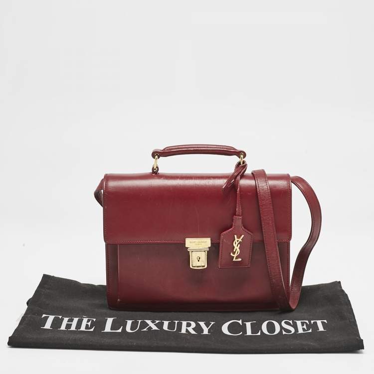 Pre Owned Saint Laurent Red Leather High School Top Handle Bag