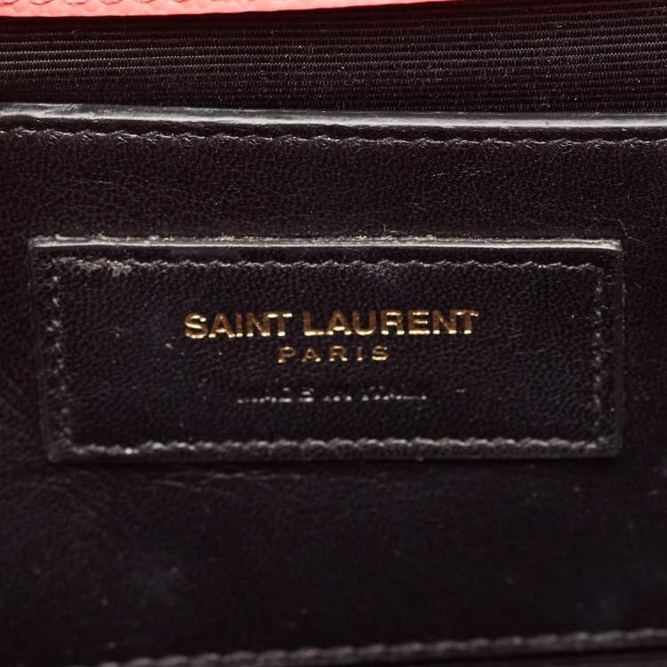 Pre Owned Saint Laurent Pink Leather Medium Kate Shoulder Bag