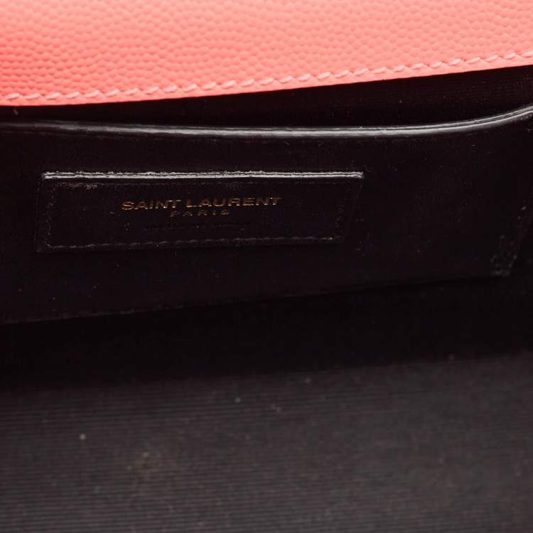 Pre Owned Saint Laurent Pink Leather Medium Kate Shoulder Bag