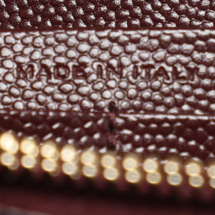 مملوكة مسبقًا Saint Laurent Burgundy Matelassé Leather Cassandre Envelope Wallet on Chain