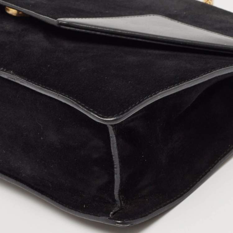 Pre Owned Saint Laurent Black Suede Medium Betty Shoulder Bag