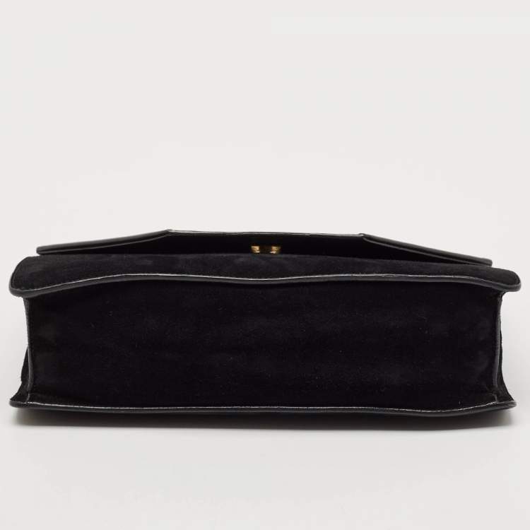 Pre Owned Saint Laurent Black Suede Medium Betty Shoulder Bag