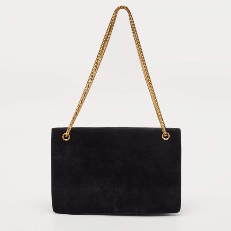Pre Owned Saint Laurent Black Suede Medium Betty Shoulder Bag