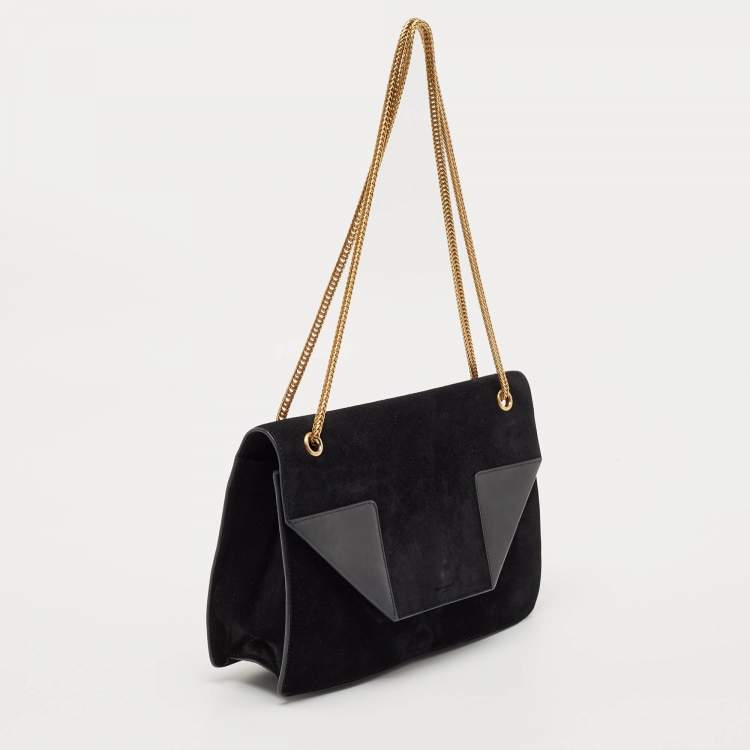Pre Owned Saint Laurent Black Suede Medium Betty Shoulder Bag