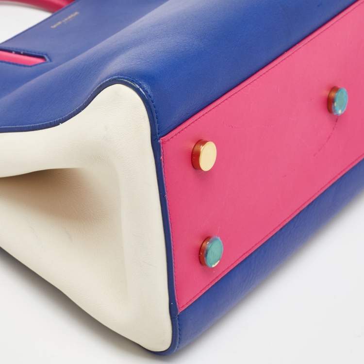 Pre Owned Saint Laurent Multicolor Leather Rive Gauche Cabas Small Tote