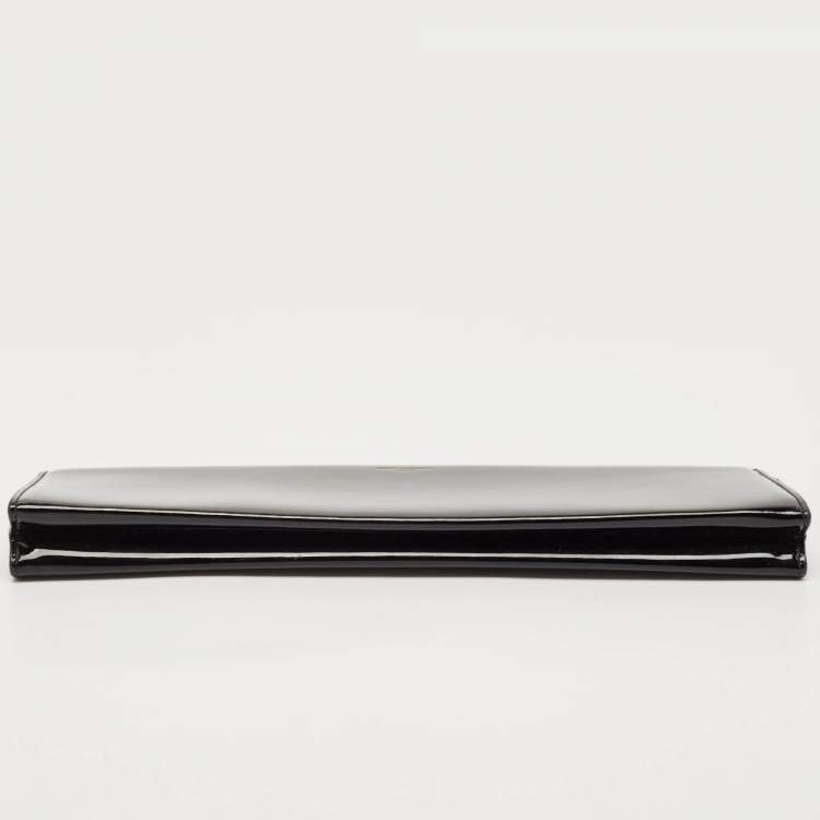 مملوكة مسبقًا Saint Laurent Black Patent Leather Midnight Frame Clutch