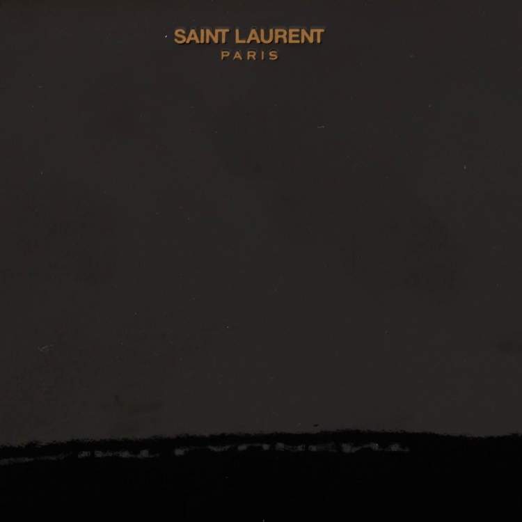 مملوكة مسبقًا Saint Laurent Black Patent Leather Midnight Frame Clutch