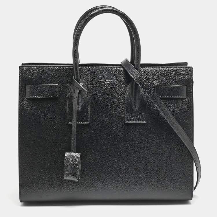 مملوكة مسبقًا Saint Laurent Black Leather Small Classic Sac De Jour Tote