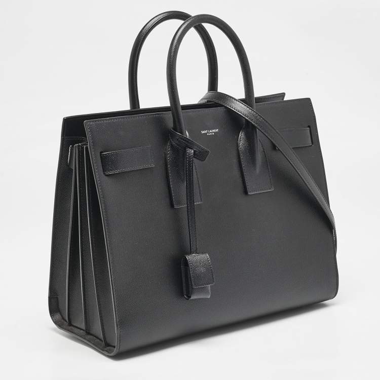 مملوكة مسبقًا Saint Laurent Black Leather Small Classic Sac De Jour Tote