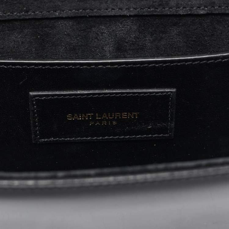 Pre Owned Saint Laurent Black Patent Leather Small Kate Tassel Crossbody Bag