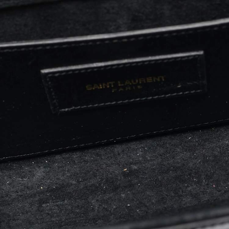 Pre Owned Saint Laurent Black Patent Leather Small Kate Tassel Crossbody Bag