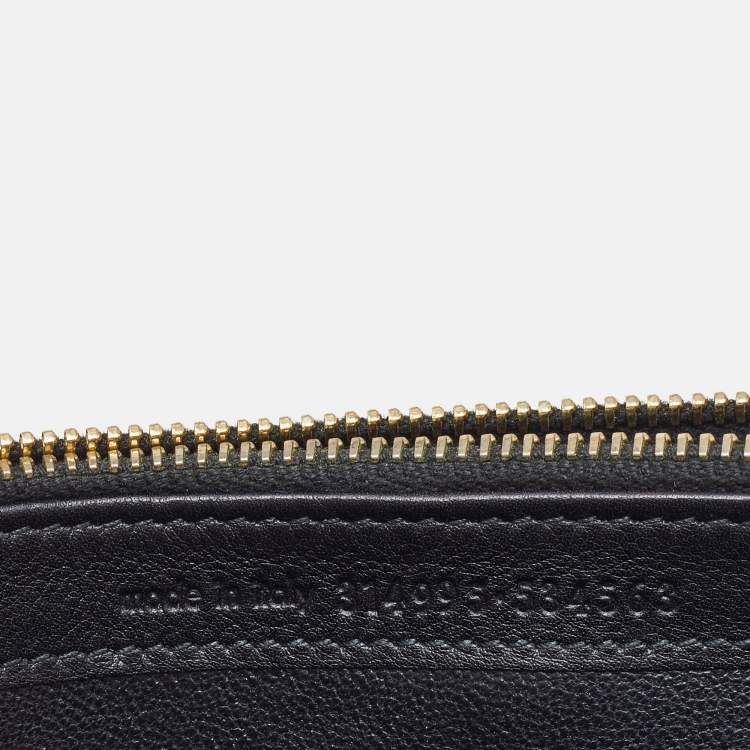 Pre Owned Saint Laurent Black Leather Y-Ligne Flap Continental Wallet