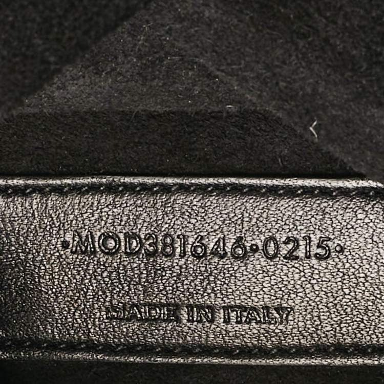 Pre Owned Saint Laurent Paris Black Croc Embossed Leather Medium Emmanuelle Bucket Bag